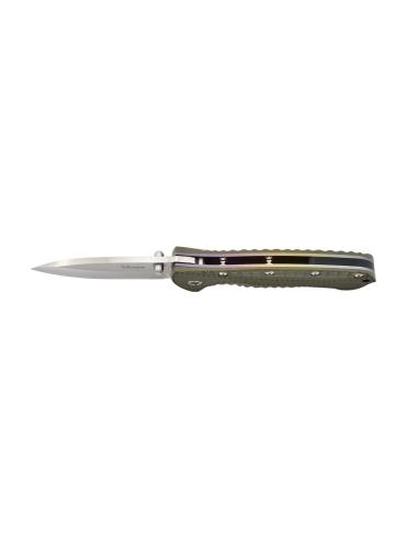 Kizer Ki4416A2 Couteau pliant Justin Gingrich GTi, intercalaires arc-en-ciel