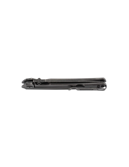 Ruike P801-SB Noir Couteau de poche lame acier 14C28N manche acier 3Cr14N finition délavée