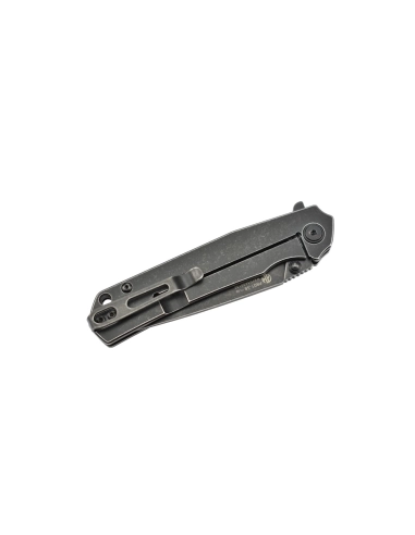Ruike P801-SB Noir Couteau de poche lame acier 14C28N manche acier 3Cr14N finition délavée