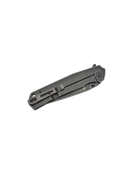 Ruike P801-SB Noir Couteau de poche lame acier 14C28N manche acier 3Cr14N finition délavée