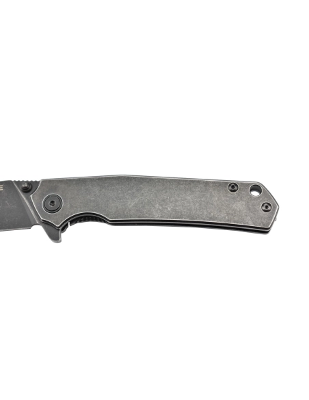 Ruike P801-SB Noir Couteau de poche lame acier 14C28N manche acier 3Cr14N finition délavée