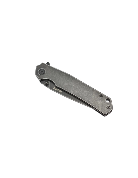 Ruike P801-SB Noir Couteau de poche lame acier 14C28N manche acier 3Cr14N finition délavée