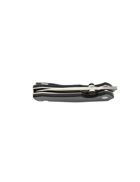 Ruike P671CB Noir Couteau de poche lame acier 14C28N manche G10 et fibre de carbone