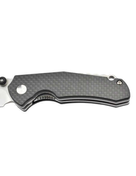 Ruike P671CB Noir Couteau de poche lame acier 14C28N manche G10 et fibre de carbone