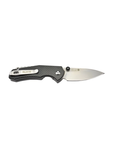 Ruike P671CB Noir Couteau de poche lame acier 14C28N manche G10 et fibre de carbone