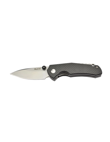Ruike P671CB Noir Couteau de poche lame acier 14C28N manche G10 et fibre de carbone