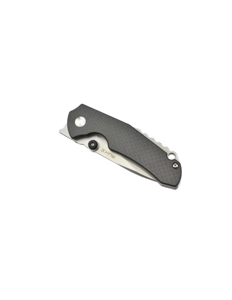 Ruike P671CB Noir Couteau de poche lame acier 14C28N manche G10 et fibre de carbone