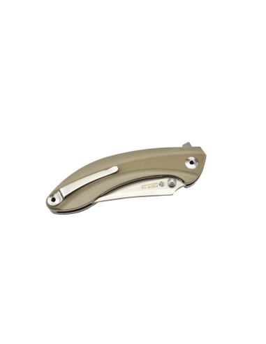 Ruike P155-W Sable du désert Couteau de poche lame acier 14C28N manche G10