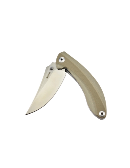 Ruike P155-W Sable du désert Couteau de poche lame acier 14C28N manche G10