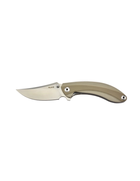 Ruike P155-W Sable du désert Couteau de poche lame acier 14C28N manche G10