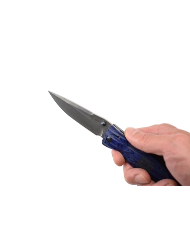 Mcusta MC-186D Manche Pakka wood bleu et lame Damas