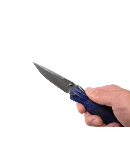 Mcusta MC-186D Manche Pakka wood bleu et lame Damas