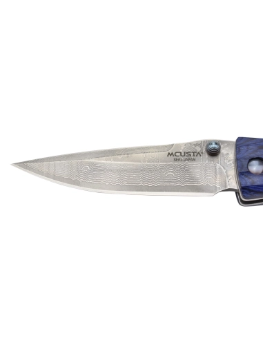Mcusta MC-186D Manche Pakka wood bleu et lame Damas