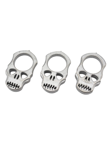 Maxknives PASKSA Poing américain Skull en aluminium silver antique