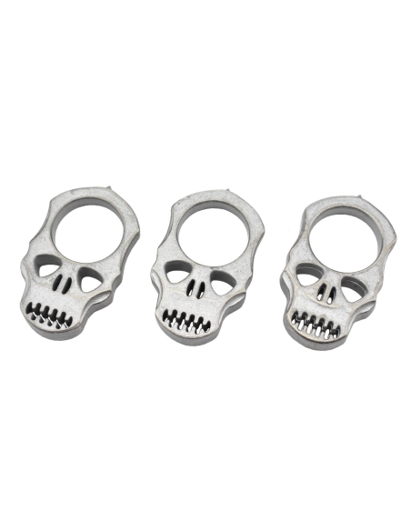 Maxknives PASKSA Poing américain Skull en aluminium silver antique