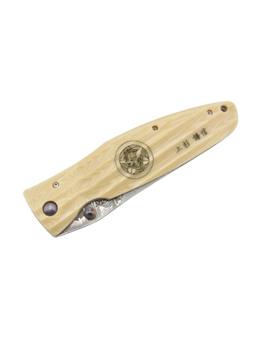 Mcusta Sengoku MC-185D Damas Micarta blanc