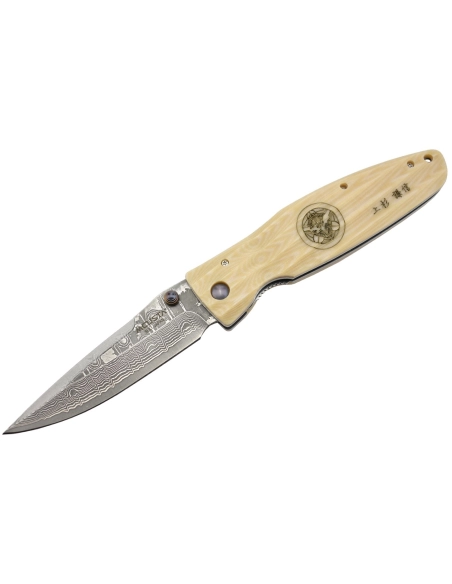 Mcusta Sengoku MC-185D Damas Micarta blanc