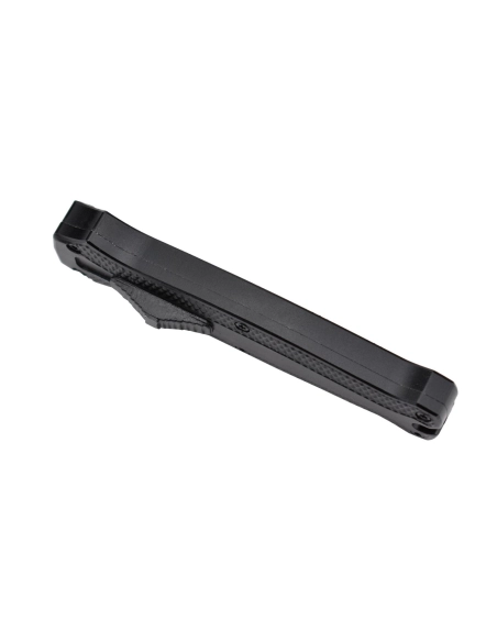 MKO31DE Petit couteau OTF automatique aluminium anodisé noir lame double tranchant