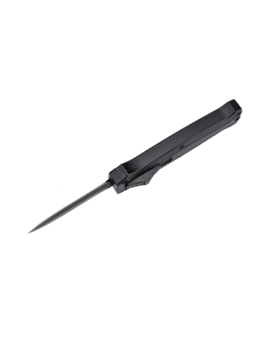 MKO31DE Petit couteau OTF automatique aluminium anodisé noir lame double tranchant