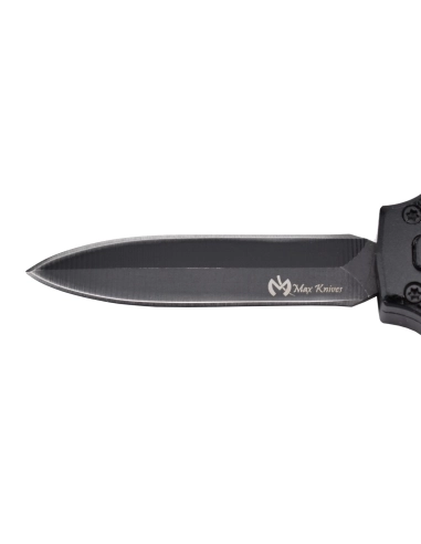 MKO31DE Petit couteau OTF automatique aluminium anodisé noir lame double tranchant