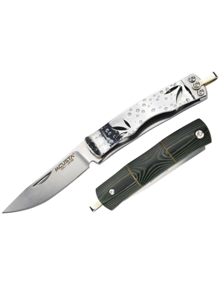 Mcusta MC-154 - Bamboo Money Clip - Manche Micarta vert